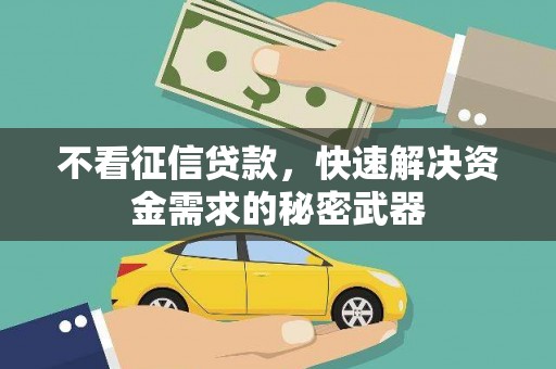 广元不看征信贷款，快速解决资金需求的秘密武器