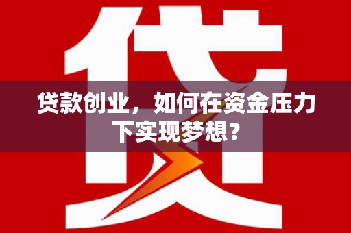 广元贷款创业，如何在资金压力下实现梦想？