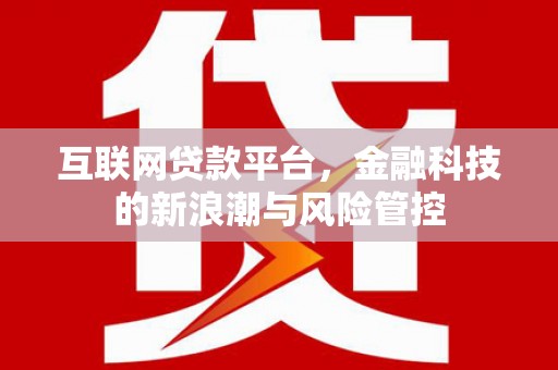 广元互联网贷款平台，金融科技的新浪潮与风险管控