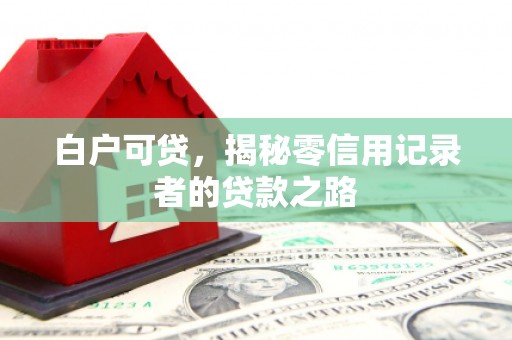 广元白户可贷，揭秘零信用记录者的贷款之路